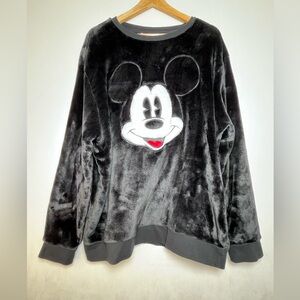 Disney Velour Men’s Plush Fleece Mickey Mouse Pullover Sweater Sweatshirt XL